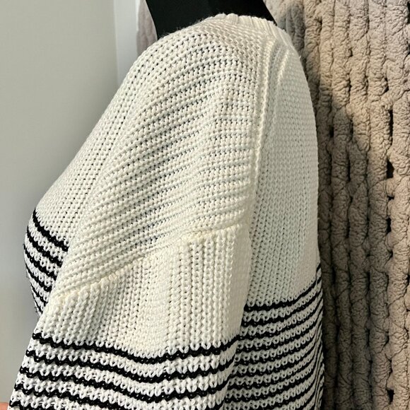 Garage Striped White & Black Knit Sweater – Size Small - Picture 7 of 13